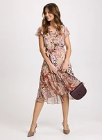 Mixed Print Chiffon Dress