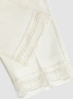 Pantalon à enfiler avec ourlet en dentelle