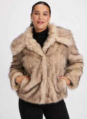 Cropped Faux Fur Coat