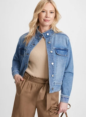 Veste en jean à poches cargo