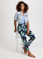 Pantalon cheville floral à enfiler