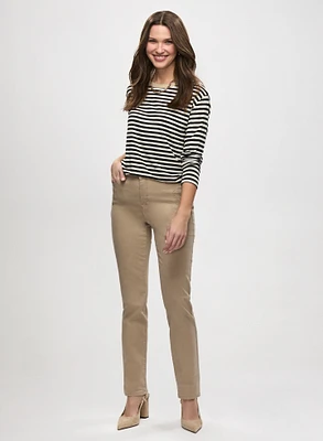 Stripe Print Top & Embroidered Jeans