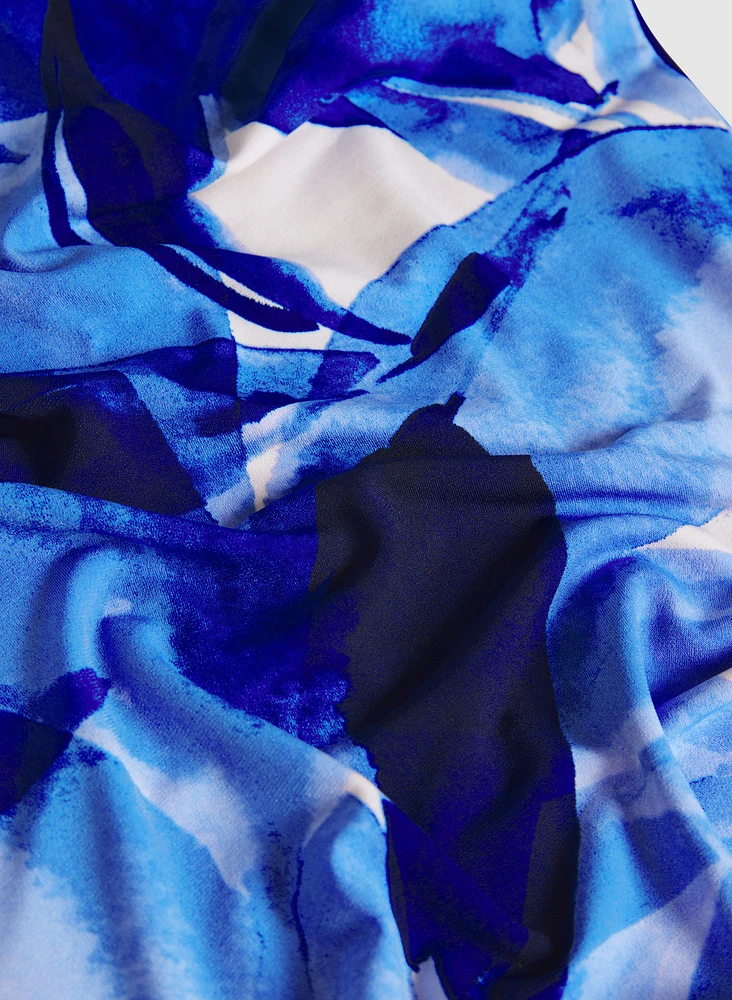 Olivia Leaf Print Wide-Leg Pants