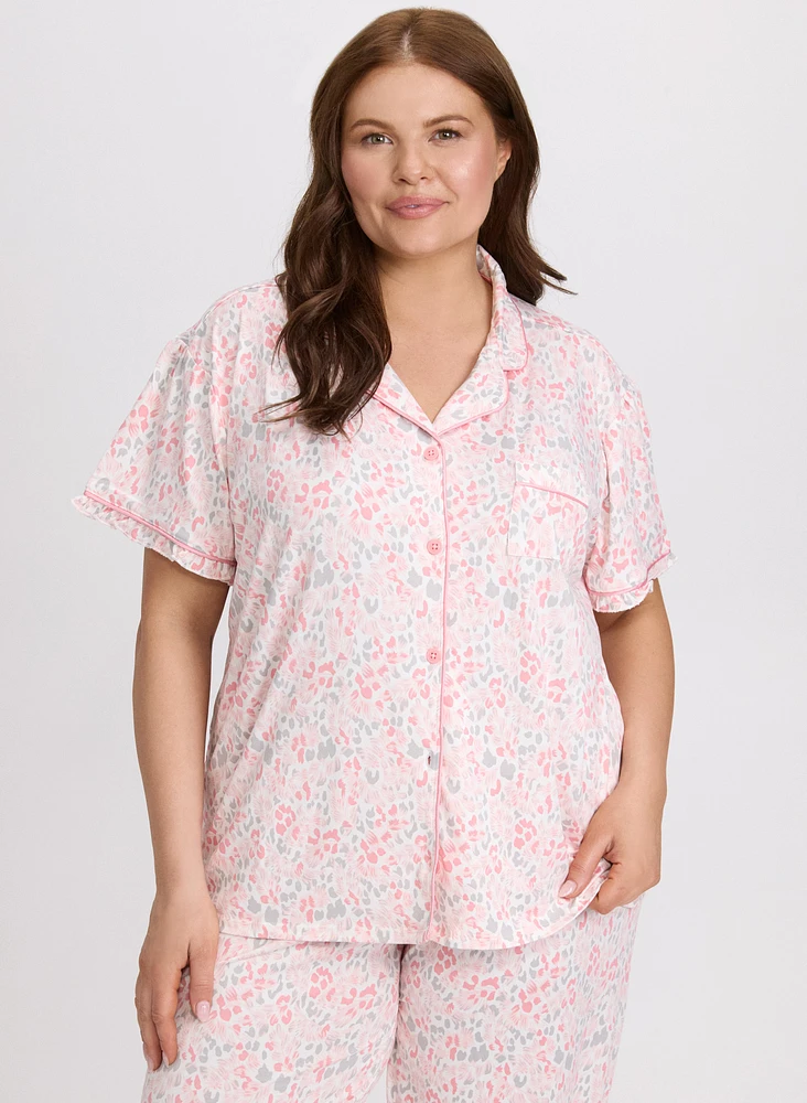 Mixed Animal Print Pyjama Set
