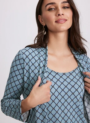 Check Print Layered Illusion Top