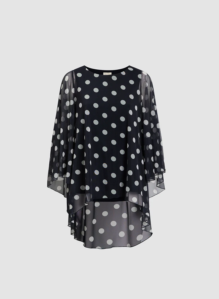 Polka Dot Poncho Blouse