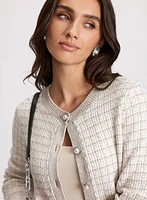 Pearl Button Bouclé Cardigan