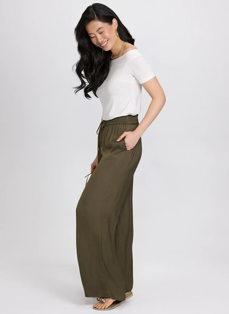 Olivia Satin Wide-Leg Pants