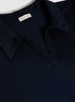 Rhinestone Collar T-Shirt