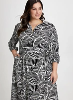 Leaf Print Midi Dress