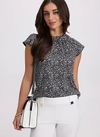 Floral Flutter Sleeve Top