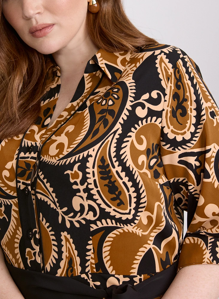 Robe-chemisier à motif paisley