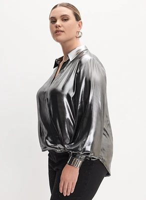 Melanie Lyne - Metallic Long Sleeve Blouse