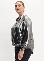 Melanie Lyne - Metallic Long Sleeve Blouse