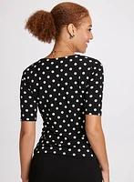 Side-Tie Polka Dot Top