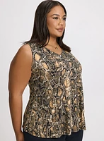 Snake Print A-Line Top