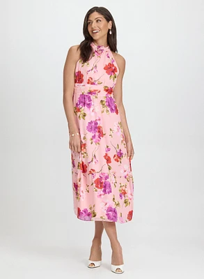 Floral Rosette Embellished Dress