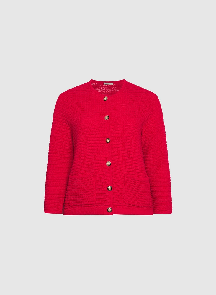 Textured Knit Cardigan