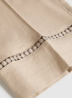 Stretch-Linen Crochet Detail Culottes