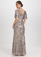 Robe à motif floral en paillettes
