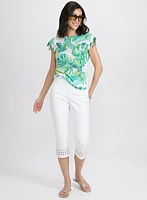 Embellished Palm Print T-Shirt