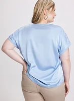 Satin V-Neck Blouse