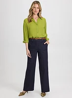 Blouse boutonnée en crêpe