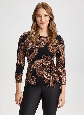 Paisley Print Long Sleeve Top