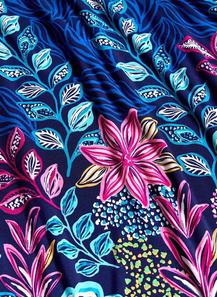 Leaf Print Maxi Dress