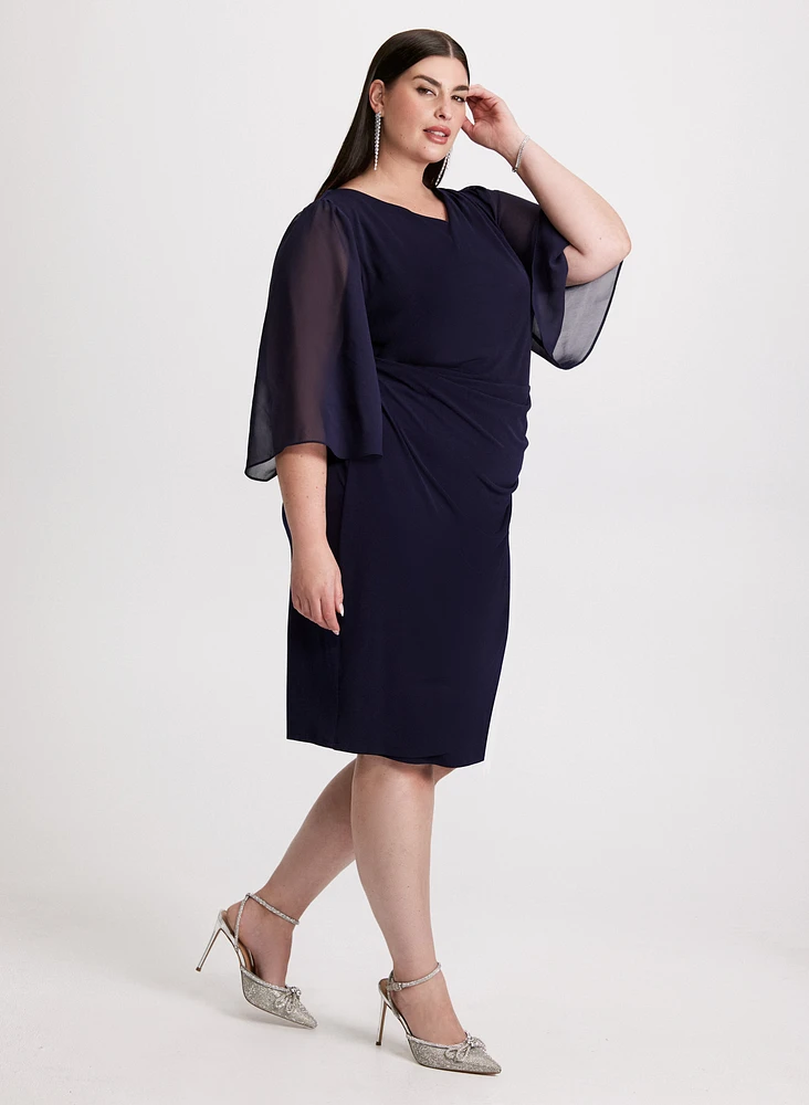 Asymmetric Neckline Short Dress