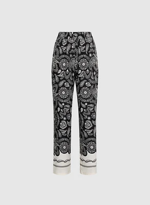 Pantalon Olivia à motif paisley jambe large