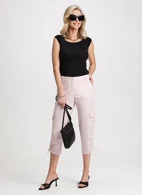 Sleeveless Knit Pullover & Cropped Cargo Pants