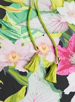 Robe florale à ceinture torsadée