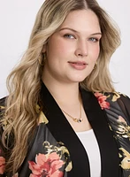 Sheer Floral Open Front Top