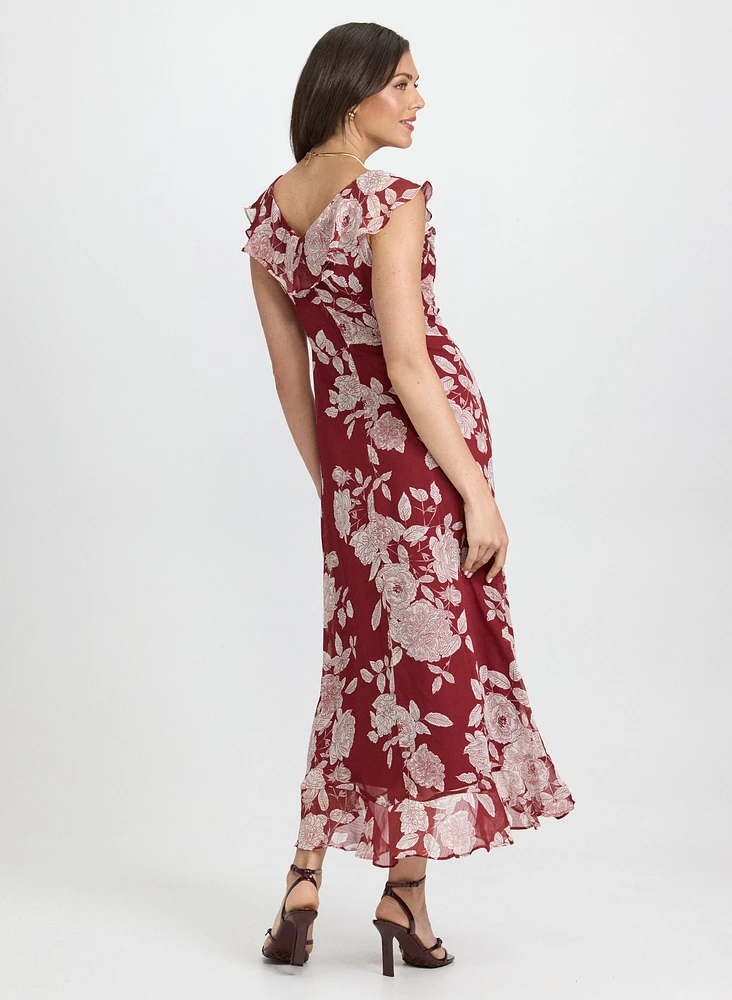 Floral Flounce Front Dress