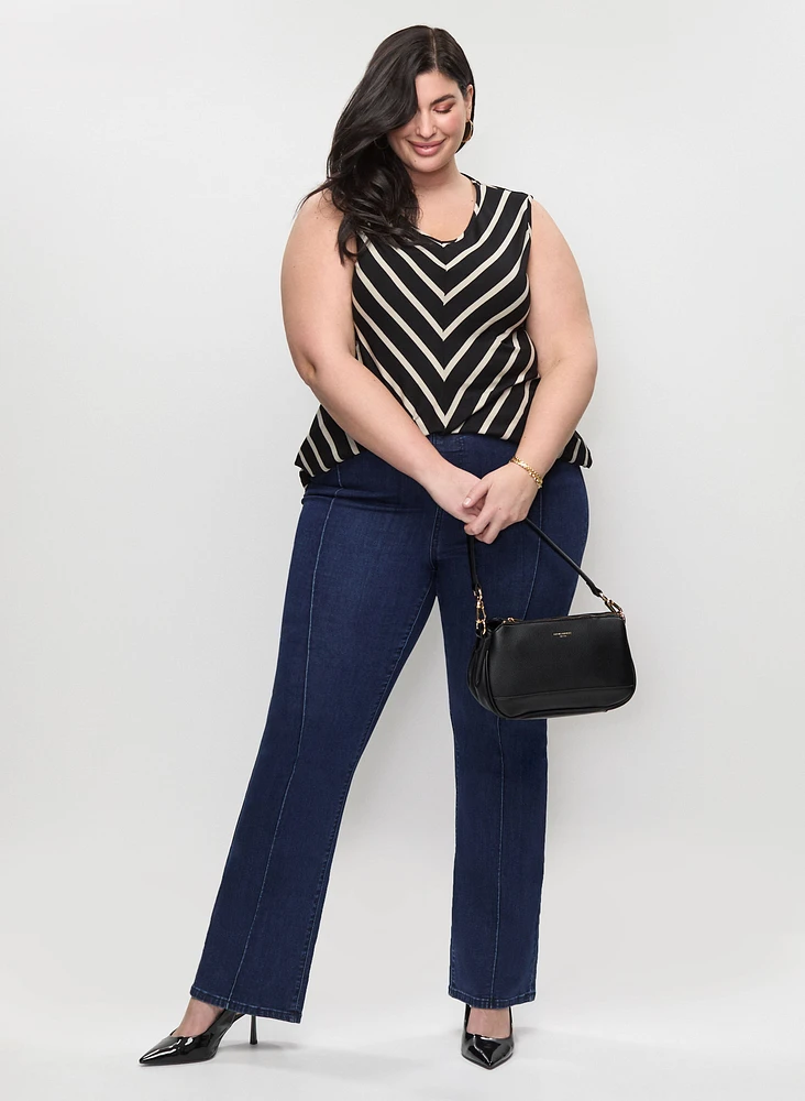 Chevron Stripe Sleeveless Top & Bootcut Jeans