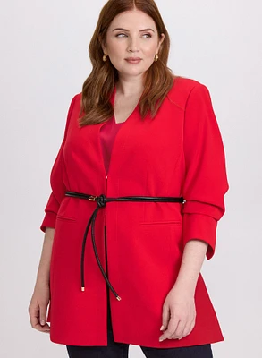 Veste longue à ceinture
