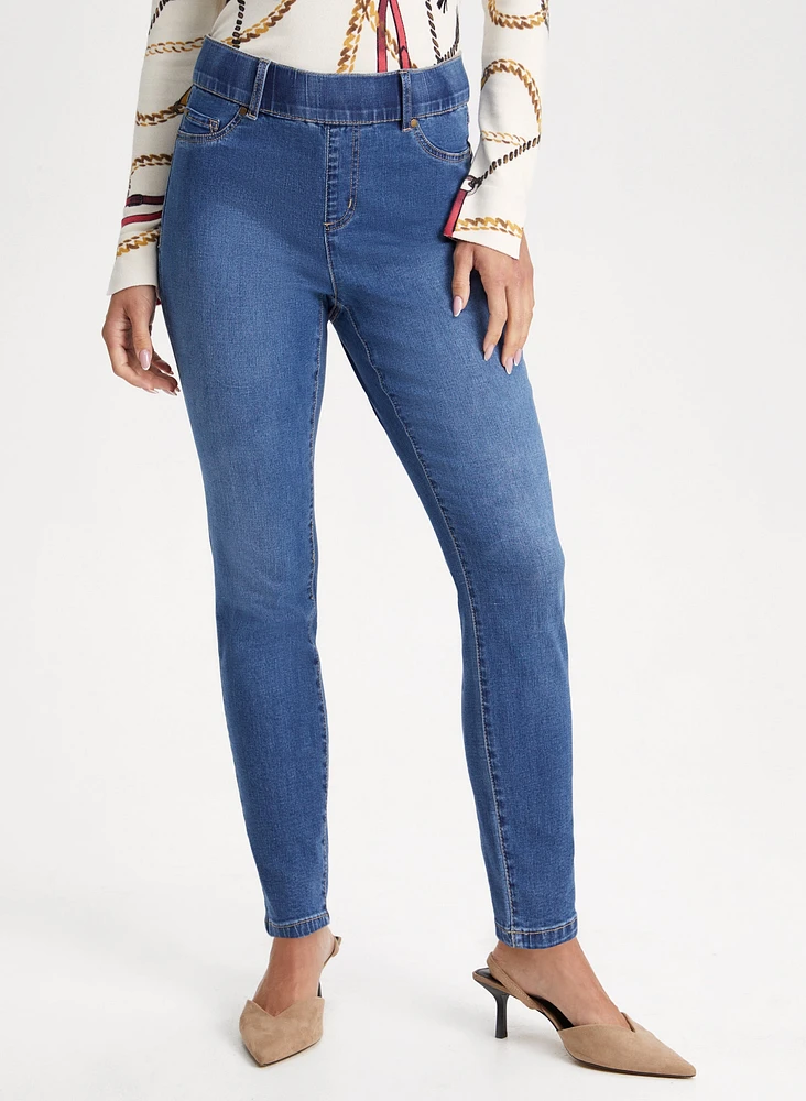 Slim Leg Pull-On Jeans