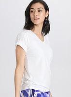 T-shirt froncé à pierres