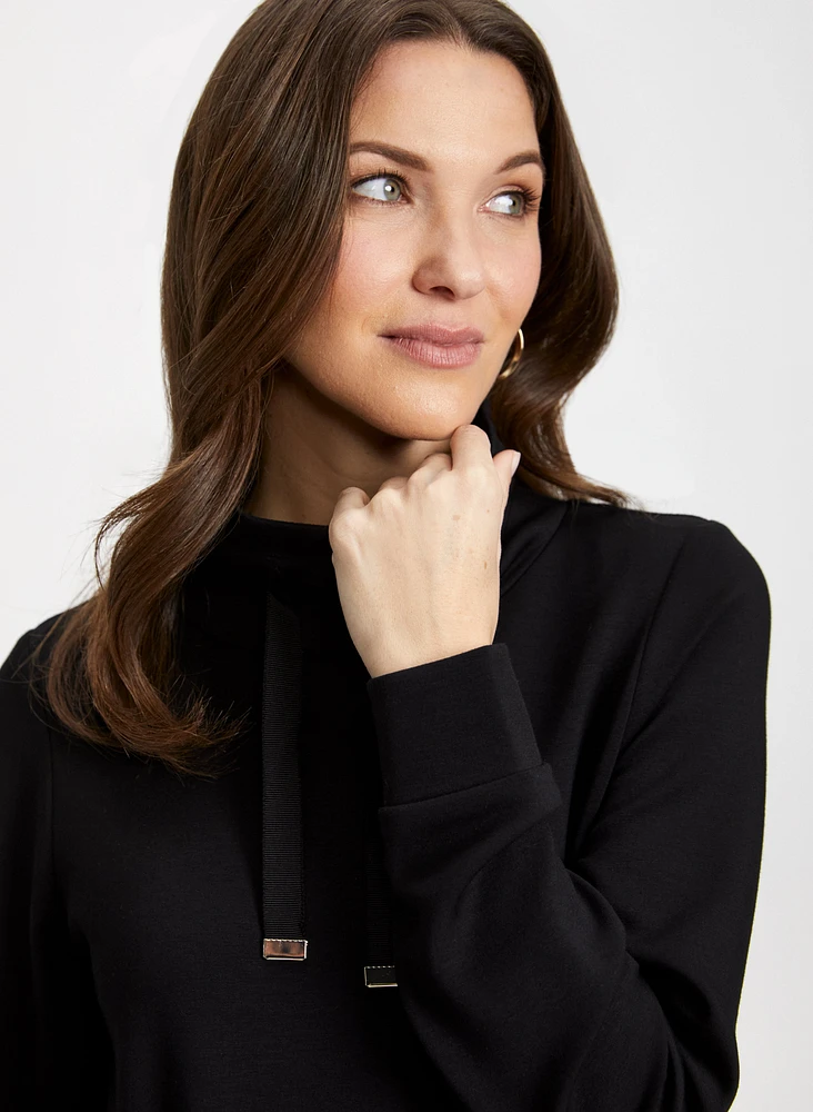 Funnel Neck Zip Detail Tunic