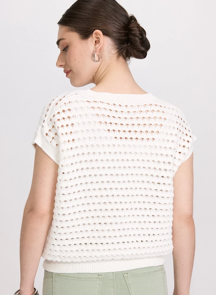 Open Knit Pullover