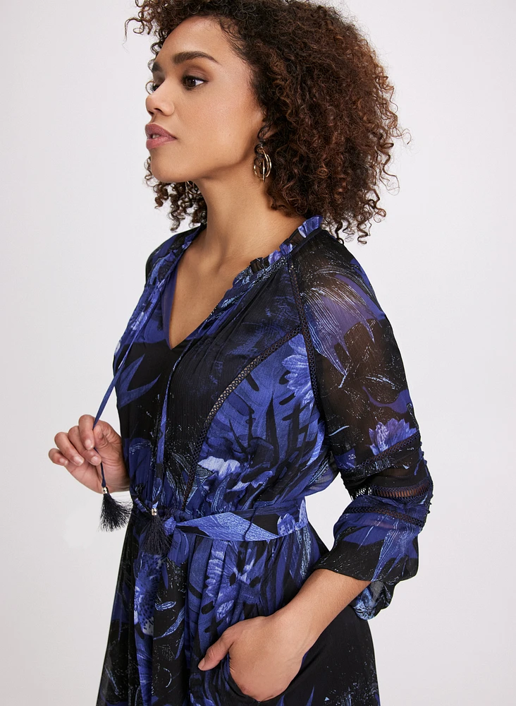 Robe en chiffon à motif