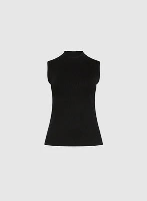 Sleeveless Mock Neck Sweater