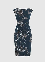 Robe florale drapée