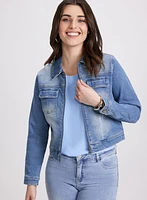 Veste en denim à fermeture éclair