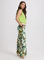 Pantalon Olivia à motif feuilles