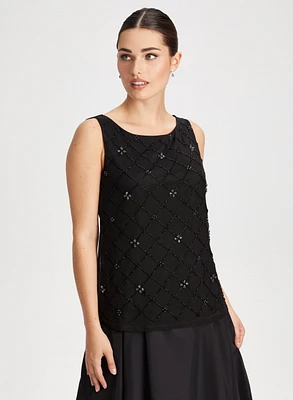 Beaded Detail Sleeveless Top