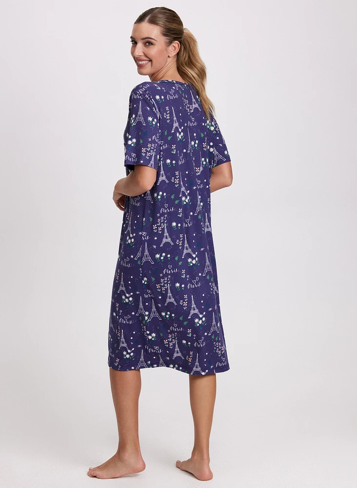 Paris Print Nightgown