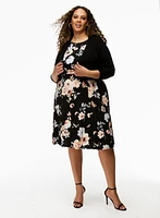 Robe fleurie à coupe ajustée et évasée