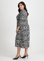 Leaf Print Midi Dress
